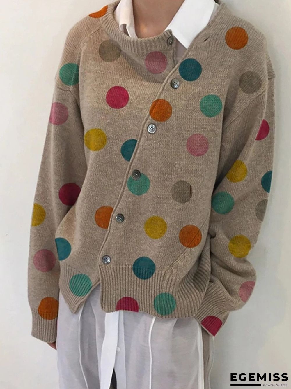 Acrylic Casual Polka Dots Sweater | EGEMISS