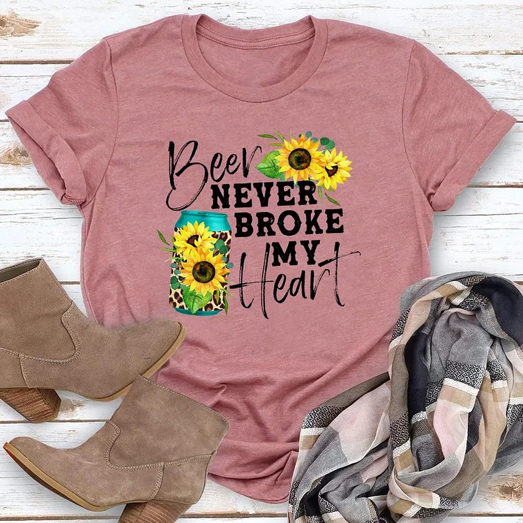 Beer Never Broke My Heart Sunflower T-shirt Tee-04267