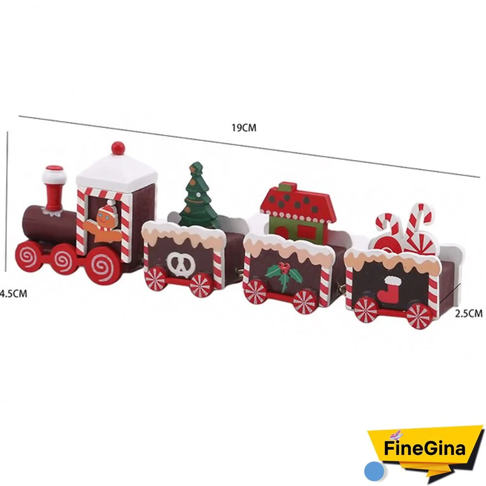 Christmas Decoration Wooden Little Train For Home Decor Christmas Santa Snowman Ornaments New Year Gifts