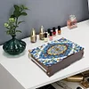 (US Local)Diamond Painting Storage Box DIY 5D Diamond Painting Jewelry Box (Flower A)