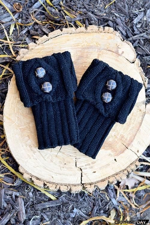 Tortoise Shell Button Boot Cuffs