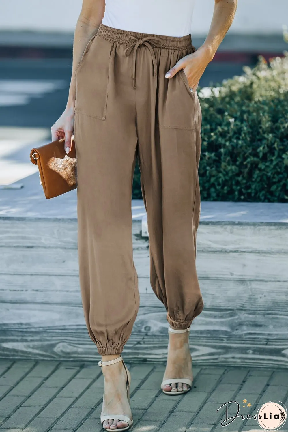 Drawstring Waist Joggers with Pockets