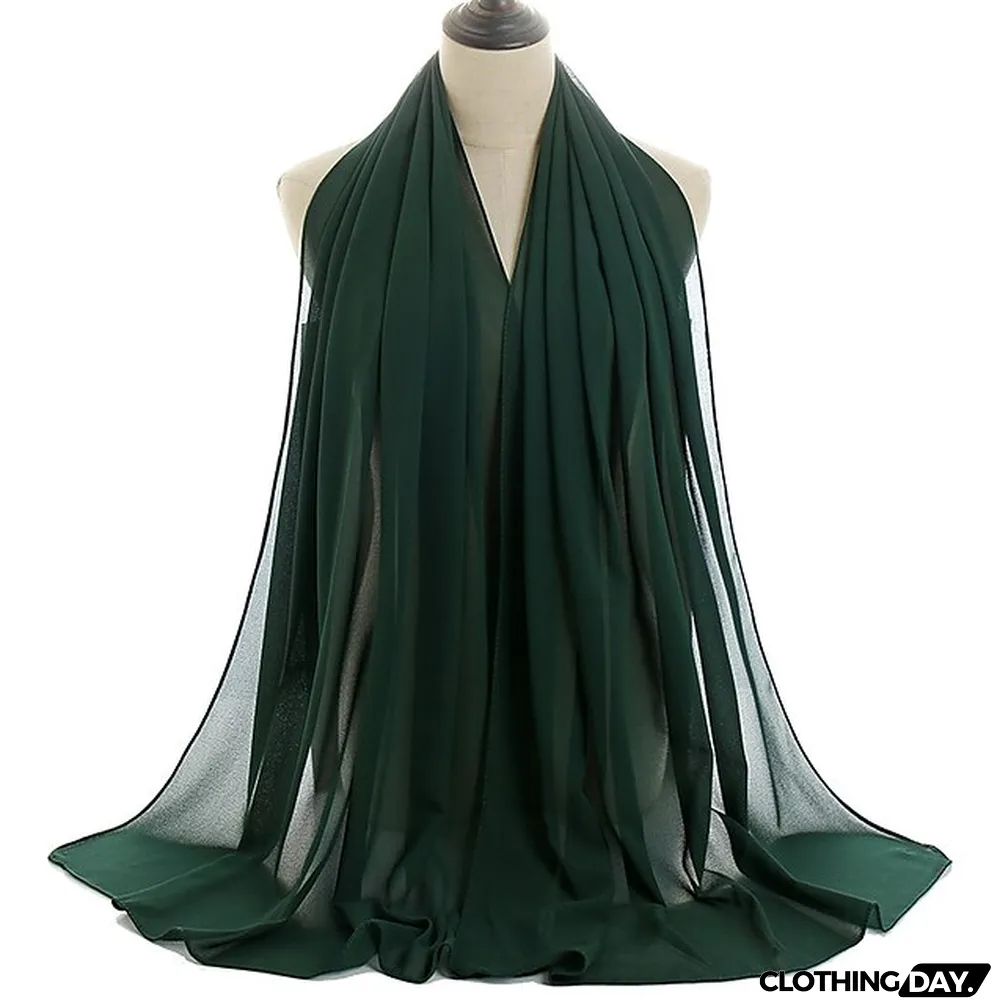 180*75cm Muslim Fashion Chiffon Hijab Scarf Women Scarves Long Shawl Islamic Hijabs Simple Head Scarf Solid Wrap Turban