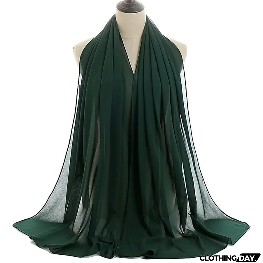 180*75cm Muslim Fashion Chiffon Hijab Scarf Women Scarves Long Shawl Islamic Hijabs Simple Head Scarf Solid Wrap Turban