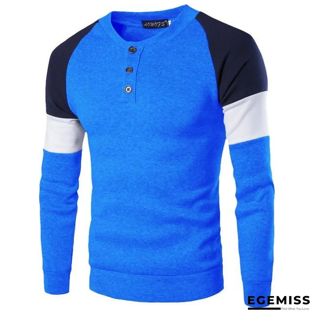 Men Long Sleeve Cotton Casual Solid Color Slim Fit Sweater Top | EGEMISS
