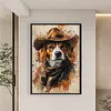 Cowboy Dog 11CT 3 Strands DIY Counted Cross Stitch Kit Large Size 40x60cm Cross Stitch Patterns Arts Craft Kits for Beginners Adults Home Decor