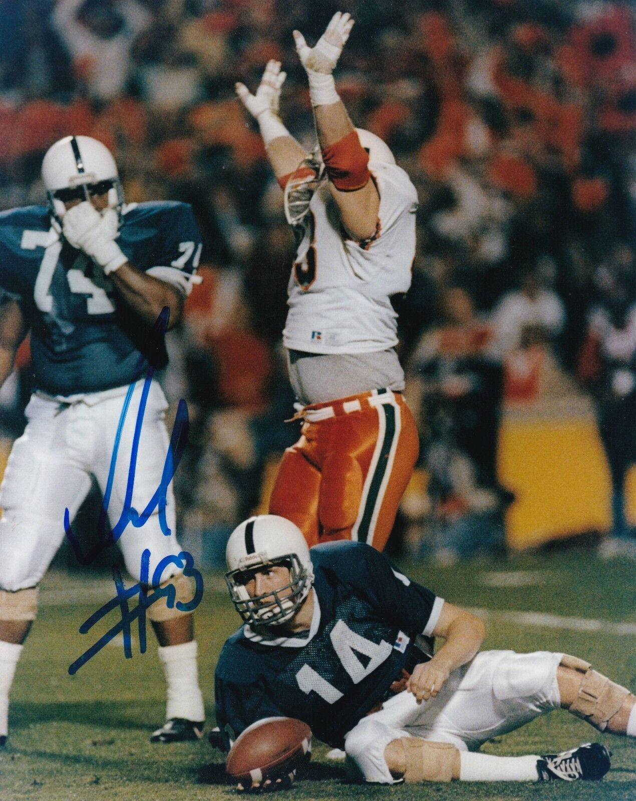 DAN SILEO MIAMI HURRICANES COLOR ACTION SIGNED 8X10