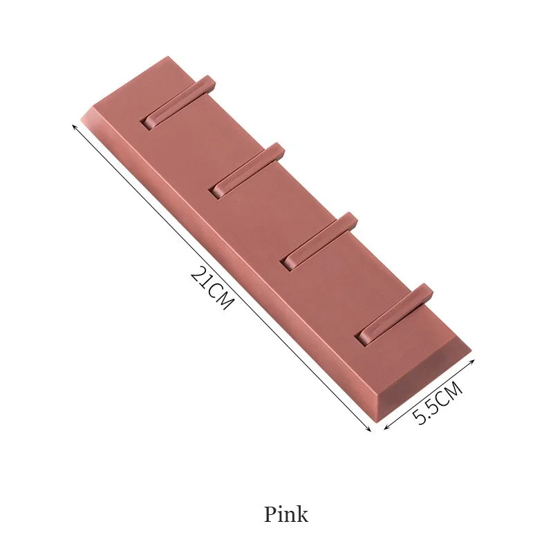 Key Holder Wall Row Hook Multi-Functional Strong Perforation-Free Bathroom Wall Hook Door Hat Hanger Home Decoration Accessories