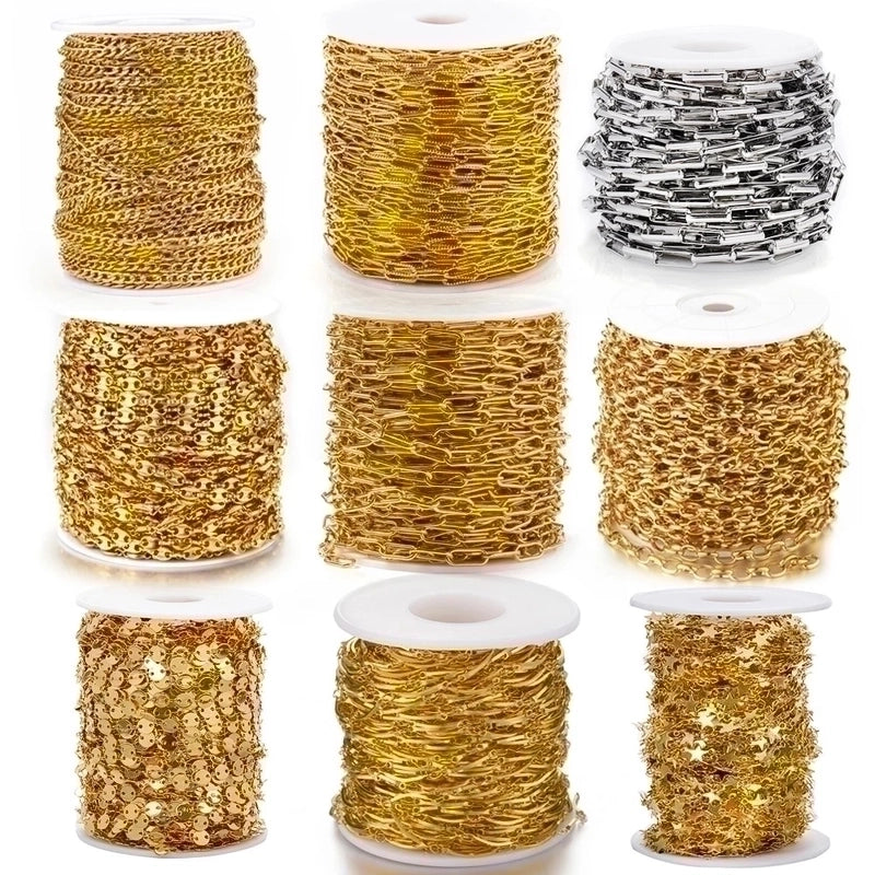 One Meter Per Pack Stainless Steel 18K Gold Plated Polished Jewelry Accessories