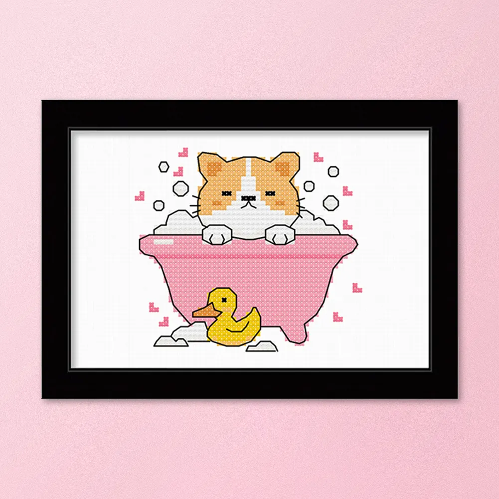 14ct Stamped Cross Stitch - Bath Dog(25*20cm)