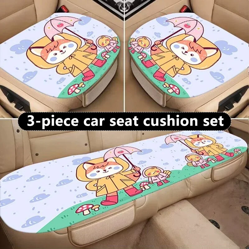 3pcs car Cartoon Fox cushions all season General Motors seat covers anti slip wear-resistant Car decoration set