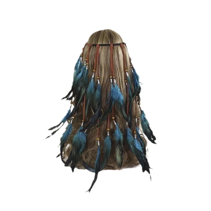 Bohemian Feather Hair Band Hair Band Ji Hippy Travel Long Feather Hair Band Headwear Scenic Spot Photo