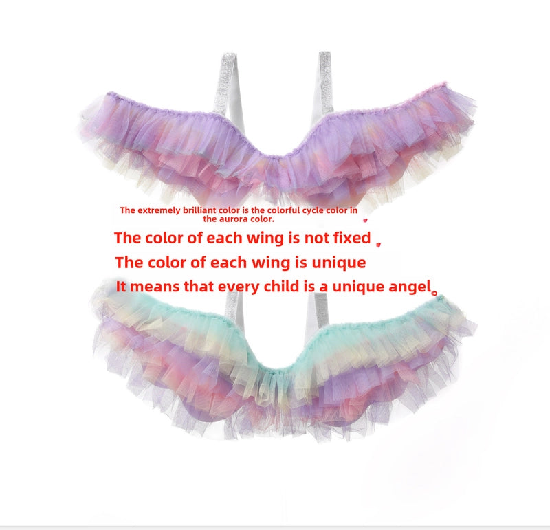 Rainbow Angel Wings Girl’s Back Decoration Children’s Princess Fairy Props Cos Small Accessories Decorative Costume