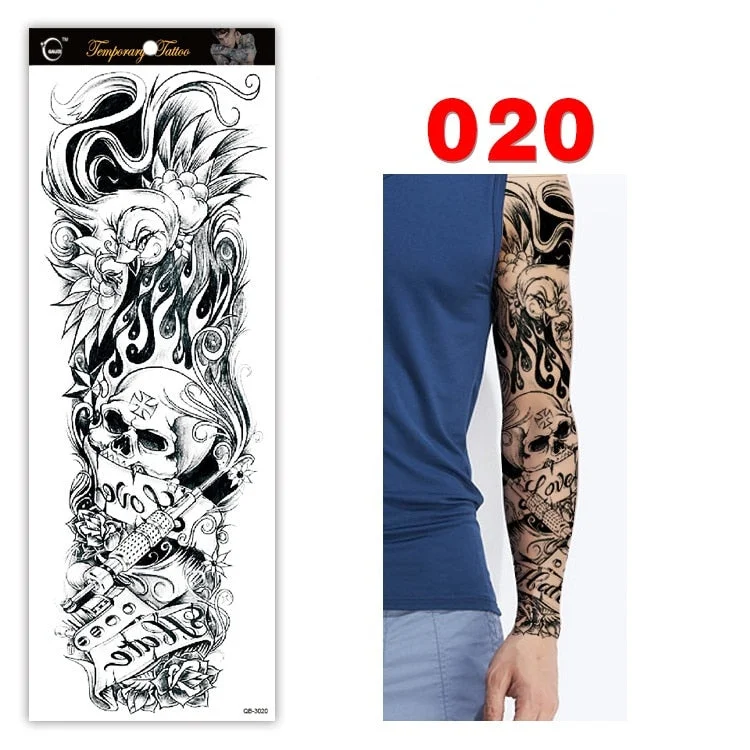 Full Arm Series Temporary Tattoo Full Arm Tattoo Sticker Lasting Waterproof Sweat Flower Arm Full Arm Tattoo Big Picture Sticker