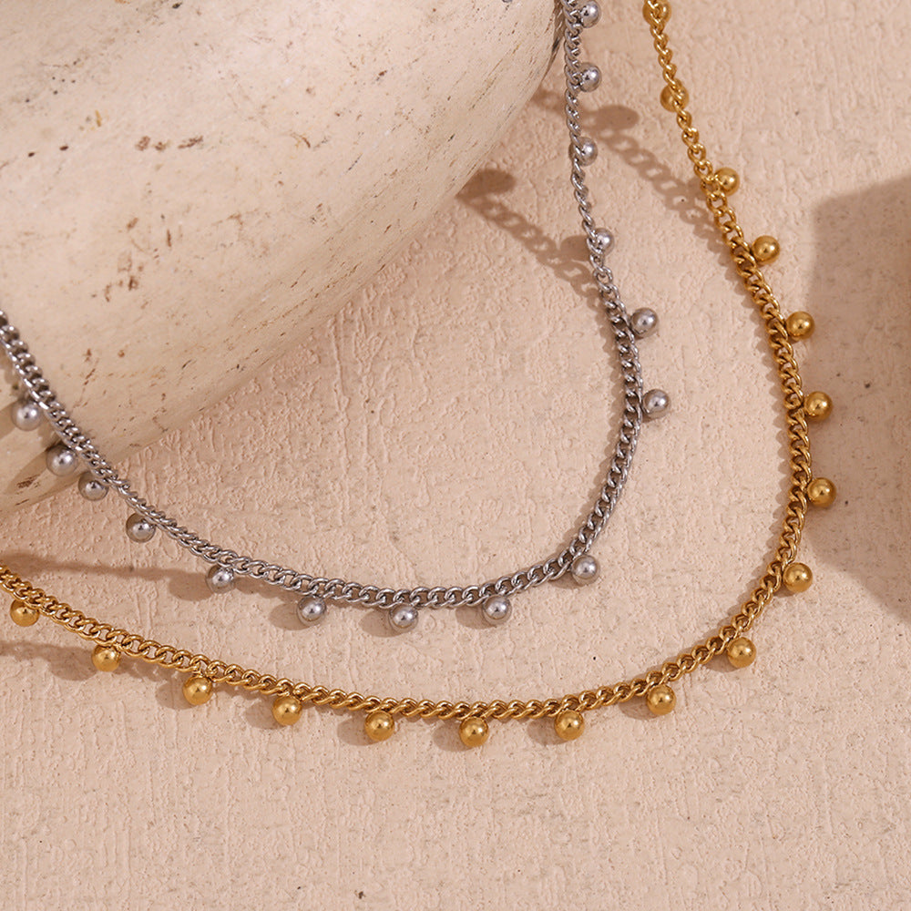 Fashion Round Circle Geometric Stainless Steel 18K Gold Plated Necklaces