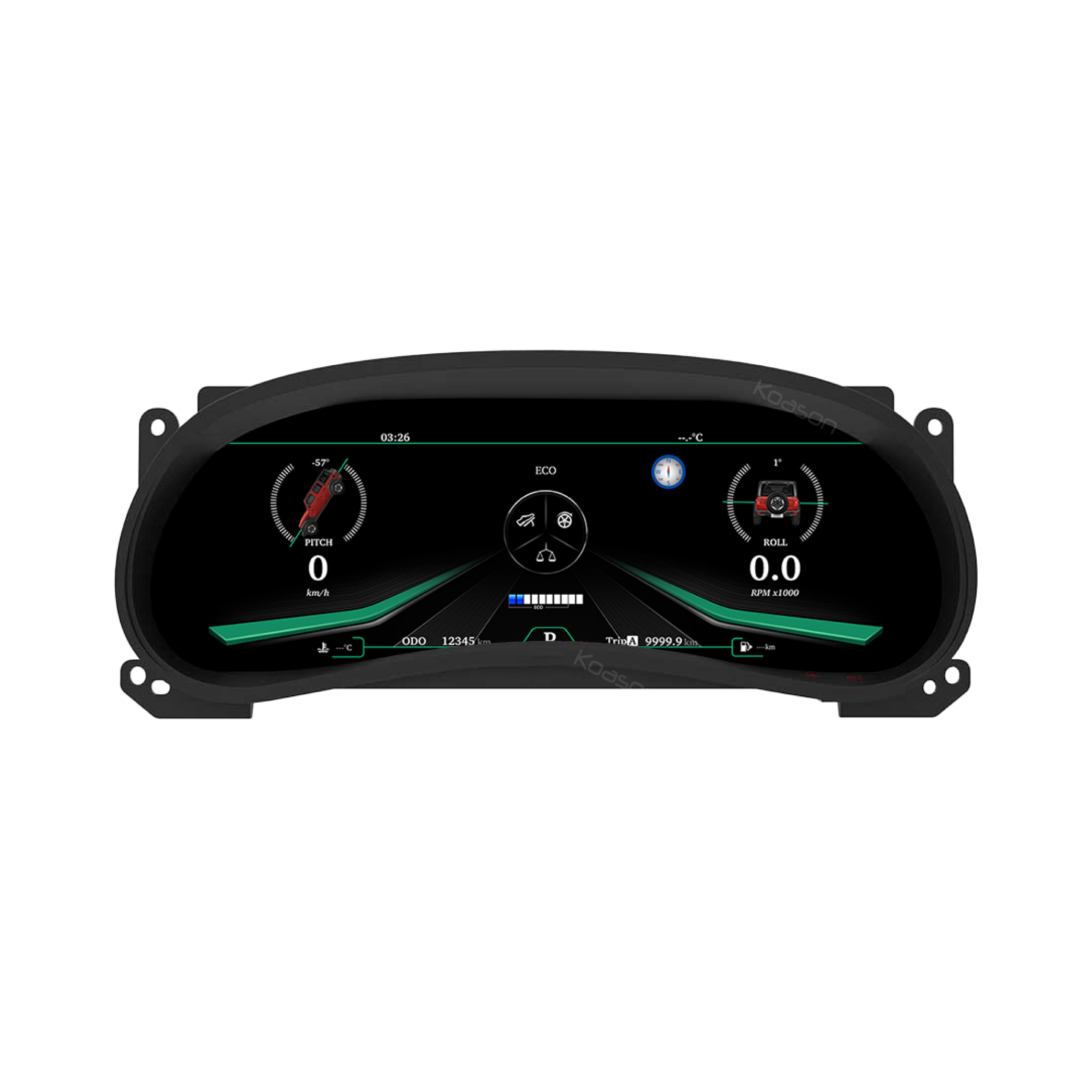 KOASON 12.3inch Digital LCD Dashboard Cluster For Jeep Wrangler Meter 2011-2017