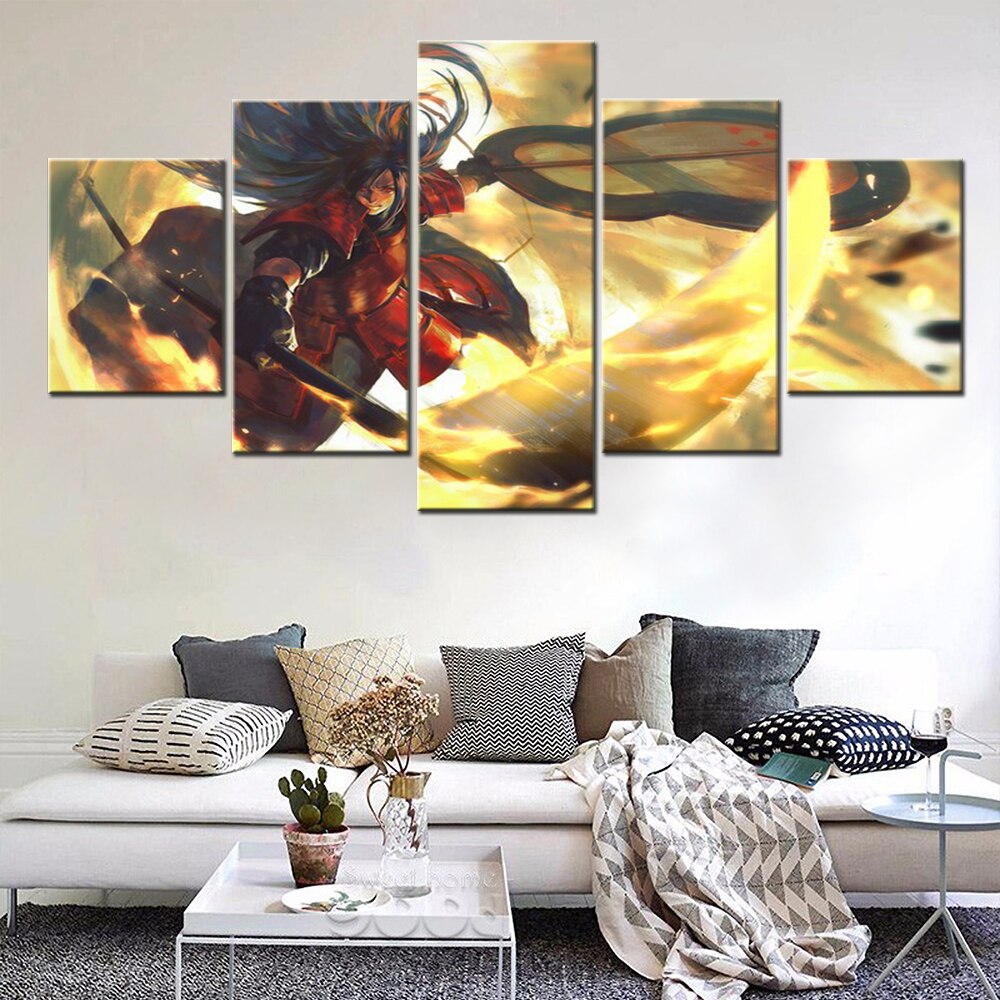 5 Pieces Wall Art Canvas Japnese Animation Poster Effort Wallpaper Painting Living Room Bedroom Mural Home Decoration Artwork
