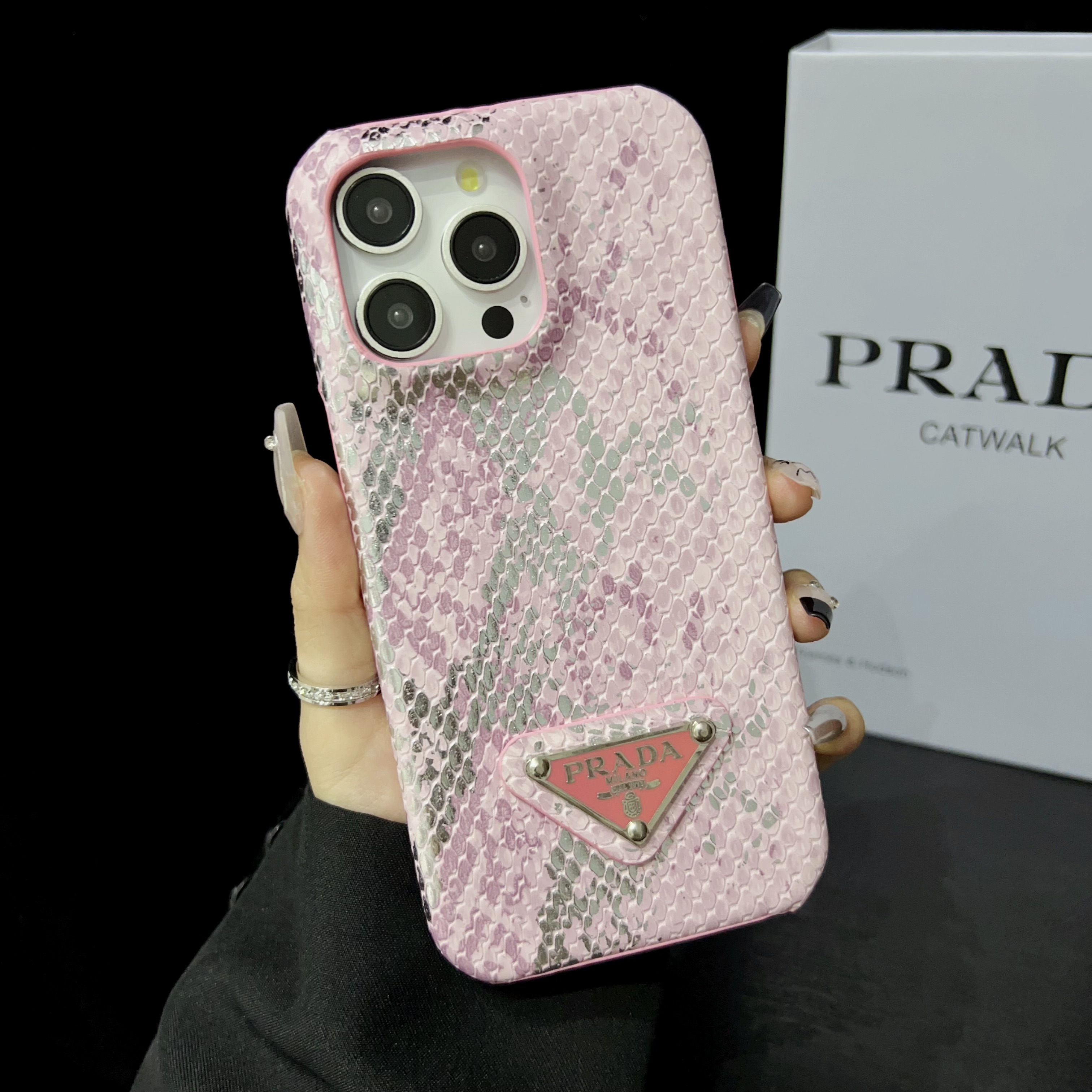 Prada Luxury Python PU Leather Apple iPhone and Samsung Galaxy Phone Case