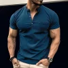  Men's Stylish Henley T-Shirt - Perfect for Casual and Fitness Wear by Inlyline