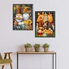 【2 pi&egrave;ces/paquet】-Thanksgiving citrouille gnome-plein diamant rond peinture-30 * 40cm