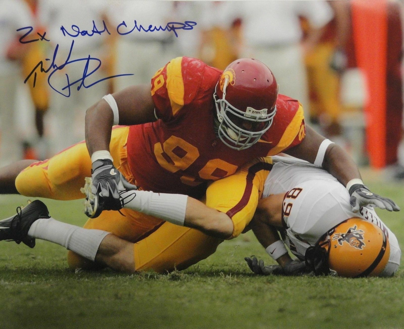 Mike Patterson Signed Autographed 16x20 Photo Poster paintinggraph Photo Poster painting USC Trojans W/ COA