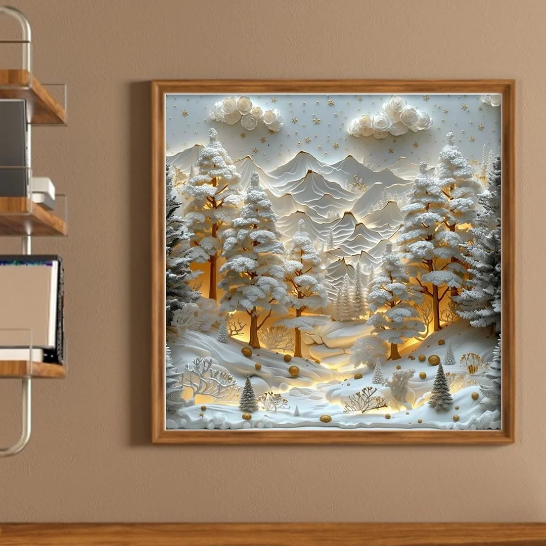 Christmas Full 14CT DIY Counted Cross Stitch Kit 45x45cm for Adults Home Decor