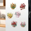 (US Local)6pcs/set DIY Diamond Painting Fridge Magnetic Sticker Kits (Flower Basket)