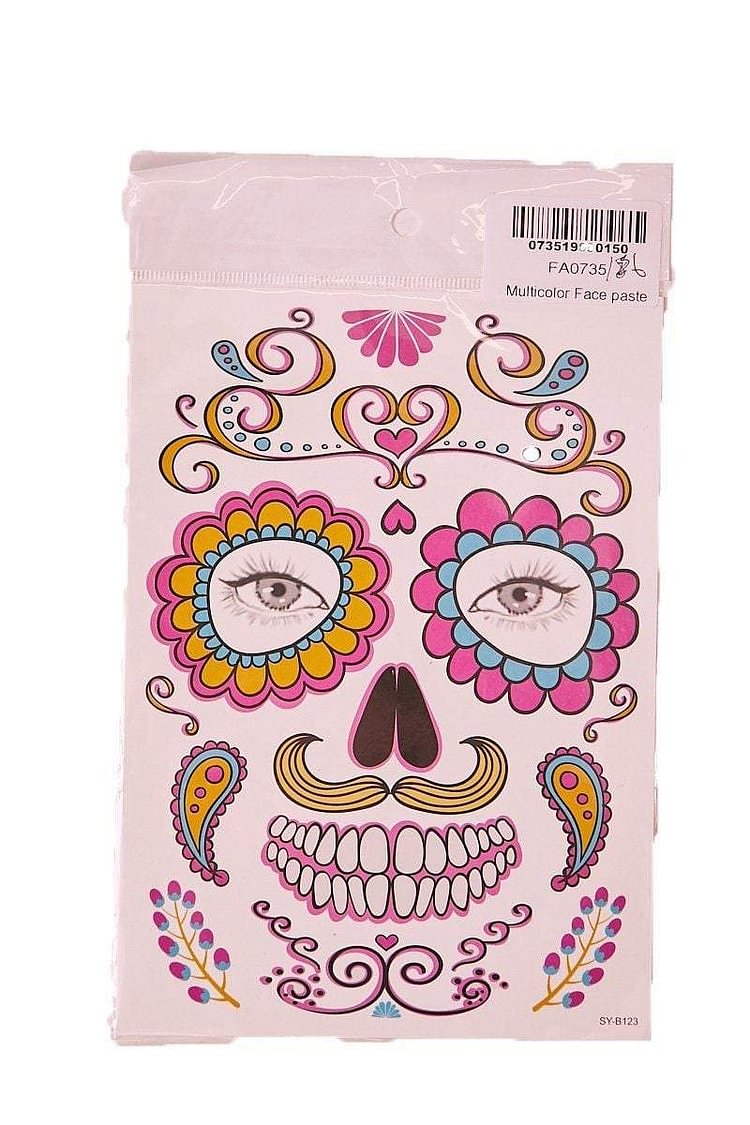 Multicoloured Transfer Face Tattoo Katch Me