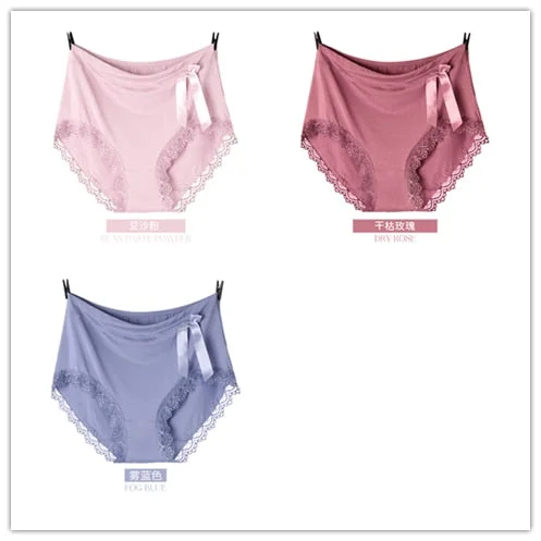 Big Sizes Panties of Large Size Clothing Laces Soft Ladies Plus Size Underwear Women Comfortable Briefs XL-5XL 3 Pieces