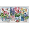 [Brand]Potted Flowers - 14CT Stamped Cross Stitch - 47*28cm - Flower Natural