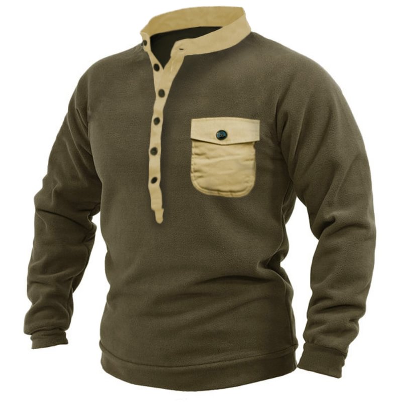 Men's Warm Fleece Hunting Henry Sweatshirt