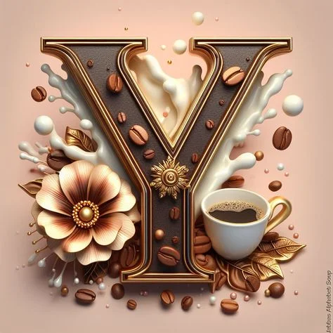Diamond Painting - Full Round Drill - Coffee Alphabet(Canvas|40*40cm)