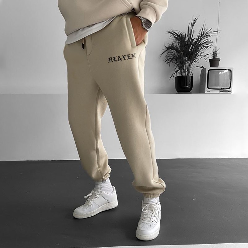 Simple 'HEAVEN' Faith Print Sweatpants