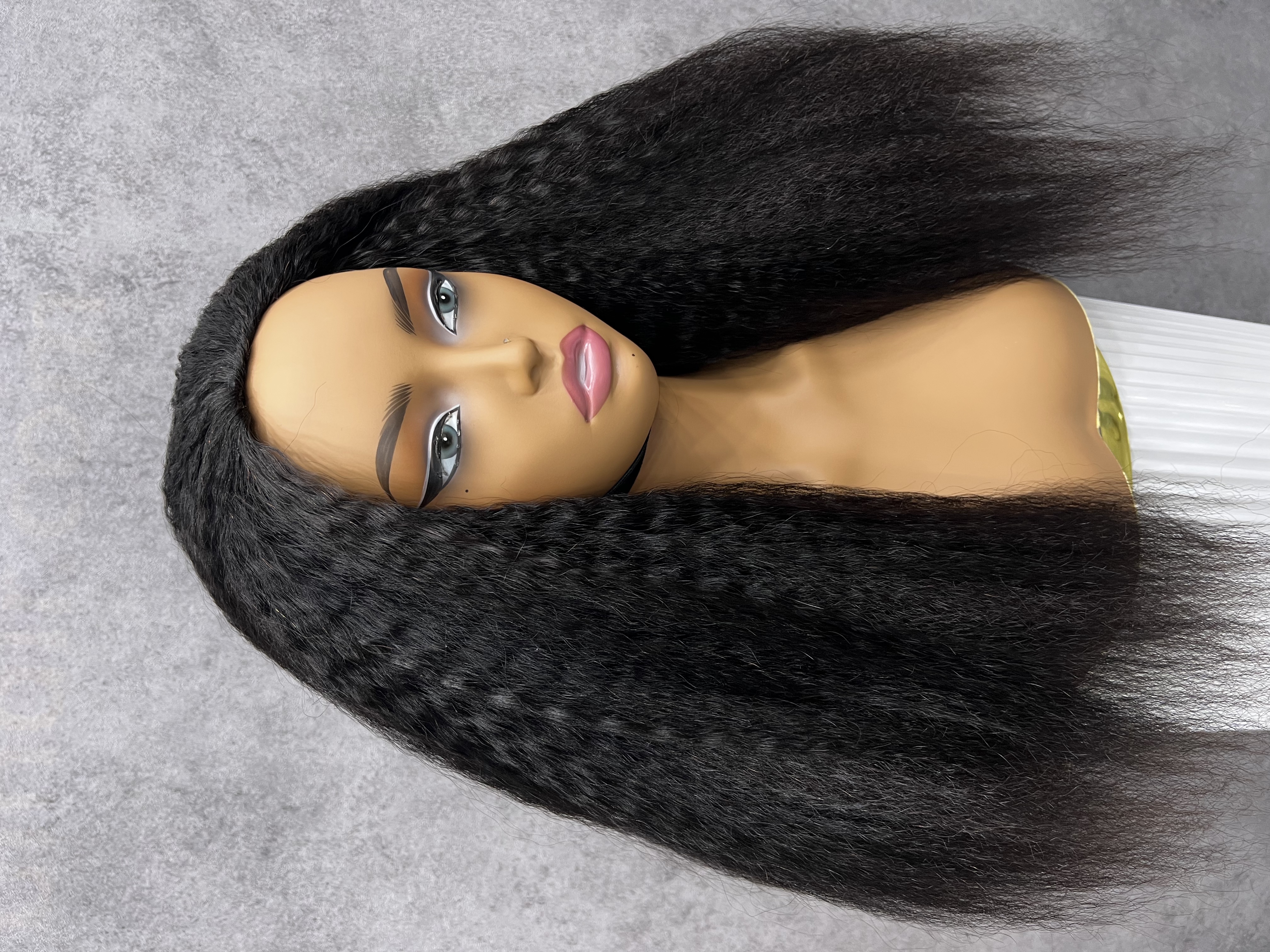 Kinky Straight | Virgin Hair | Wear & Go Half Wig | 3 In 1 Wig No Glue Half Wig | 100% Human Hair