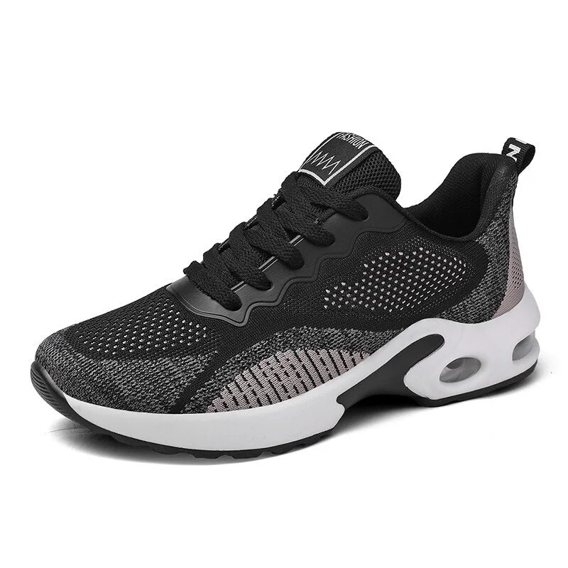 Women  Cushion Sneakers Fashion Lace Up Breathable  Running Shoes Lightweight Outdoor Fitness Sports Shoes Female Casual Shoes