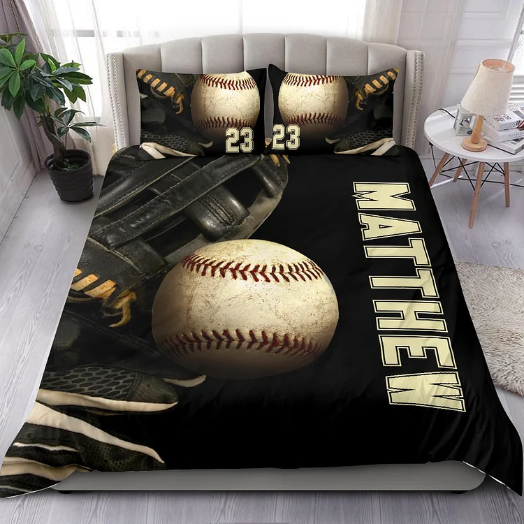 Personalized Baseball Duvet Cover Set | BedKid75