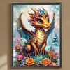 Diamond Painting -DIY Round Drill Dragon and Flower