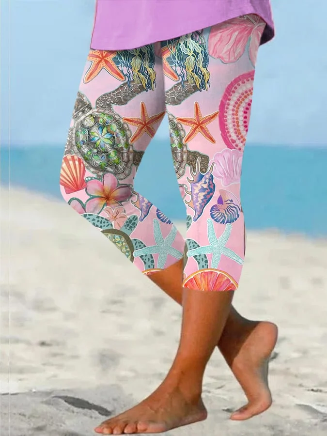 🔥Buy 3 Get 10% Off🔥Women's Hawaiian Turtle Print Resort Casual Leggings