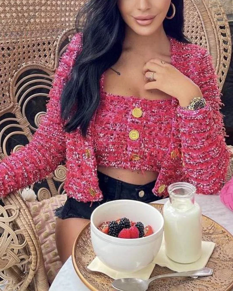 LEIA TWEED CROP BLAZER