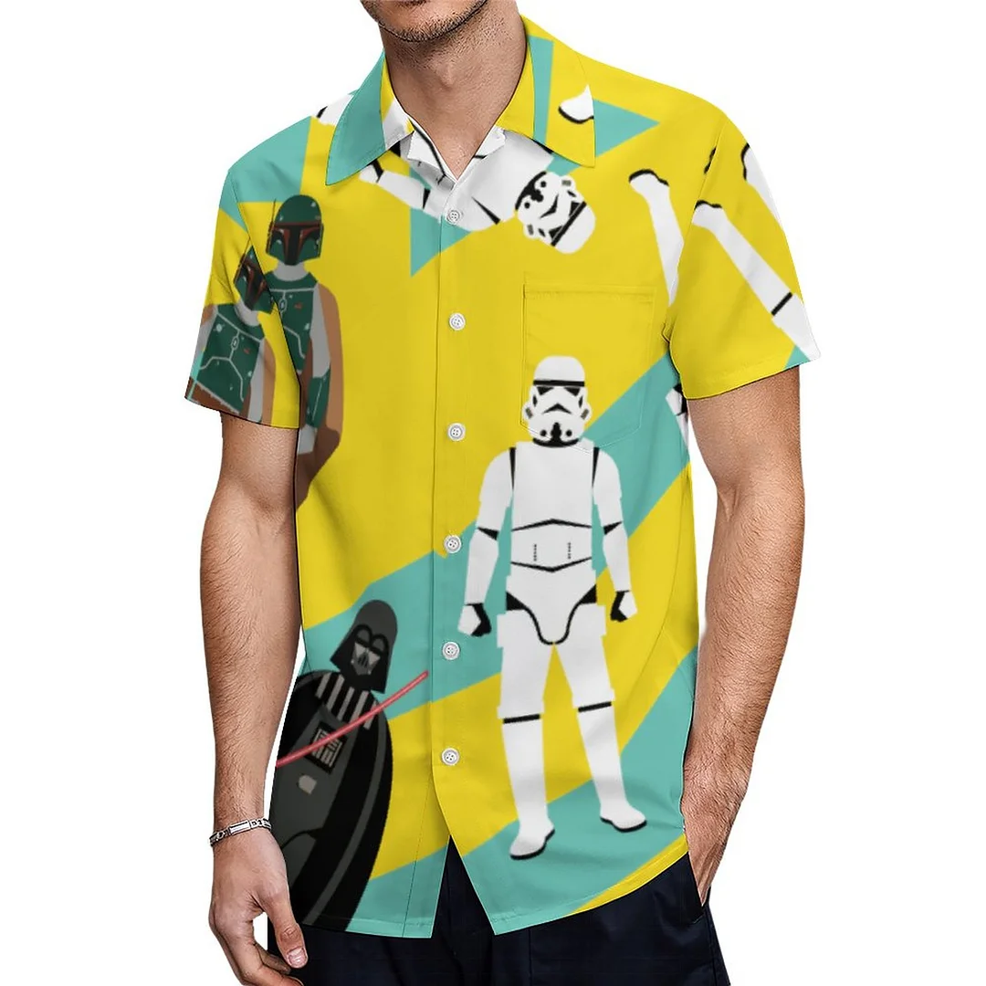 Darth Vader Boba Fett Stormtrooper Hawaiian Shirt Mens Button Down Plus Size Tropical Hawaii Beach Shirts