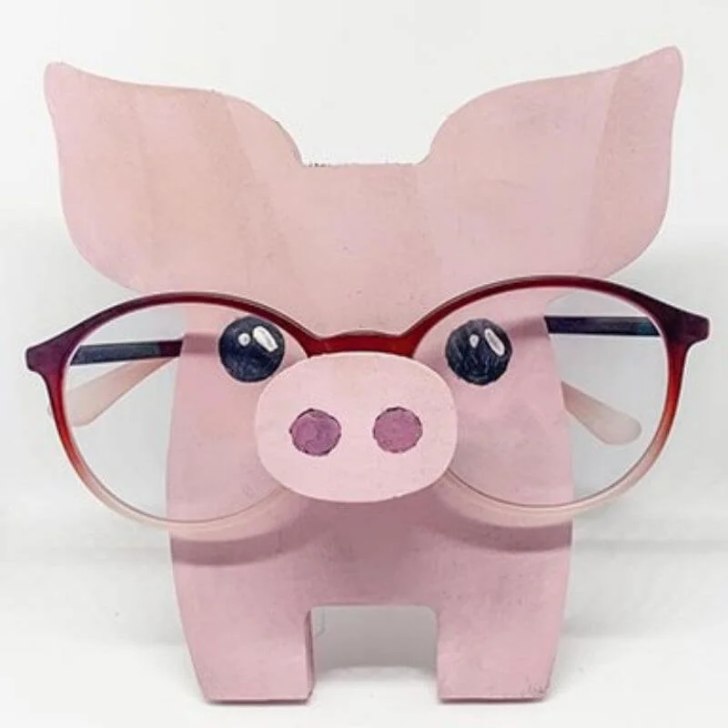 VigorDaily Handmade Glasses Stand Piggy