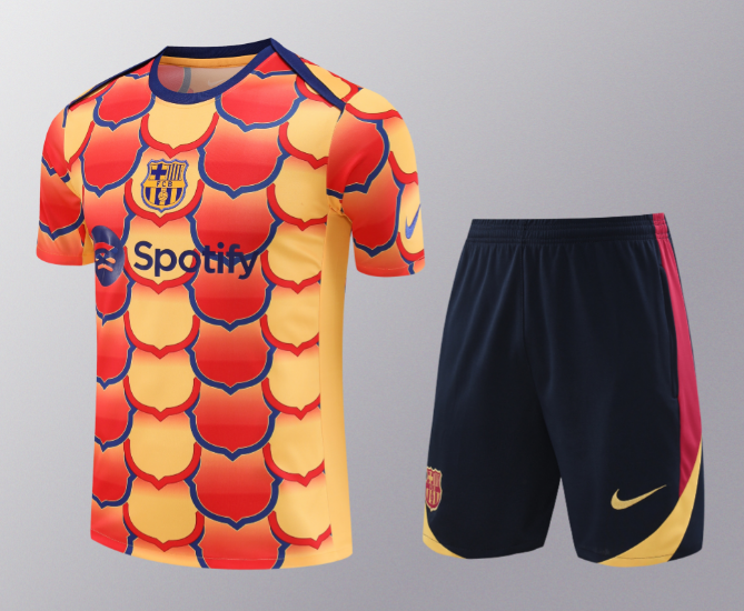 24/25 Barcelona Training Kit Short Sleeve Football Shirt Thai Quality