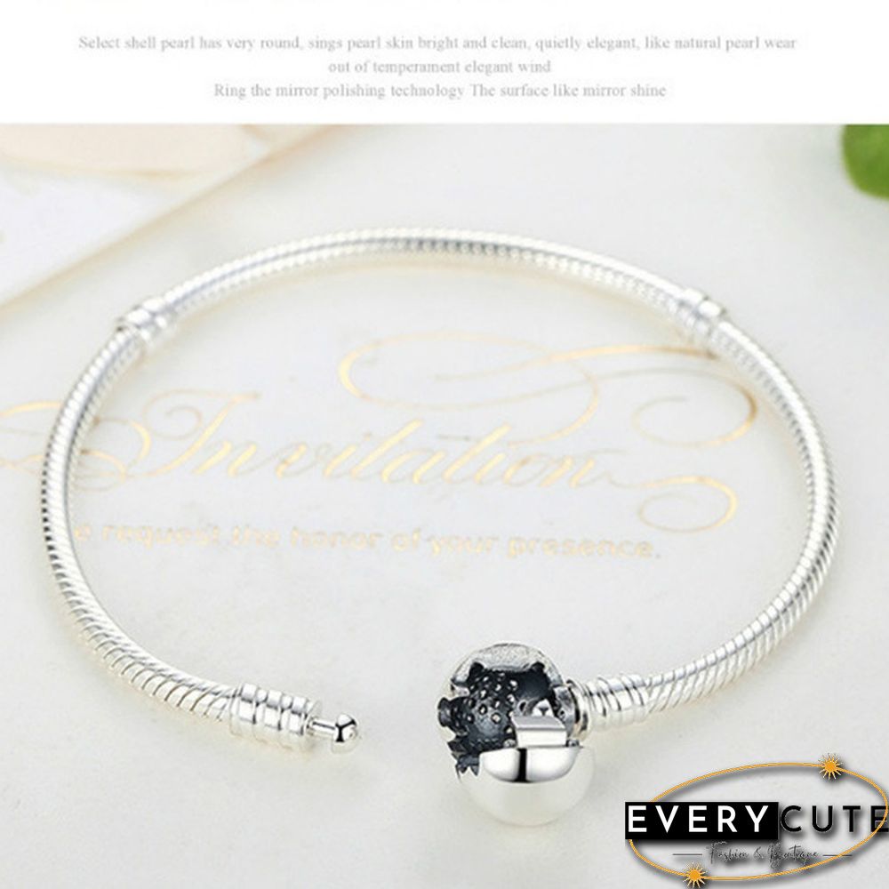 Women Fashion NEW 925 Sterling Silver White Pink Flashing Zircon Arrow Heart Snake Chain Bracelet For European Bangle Bracelet Jewelery Making DIY