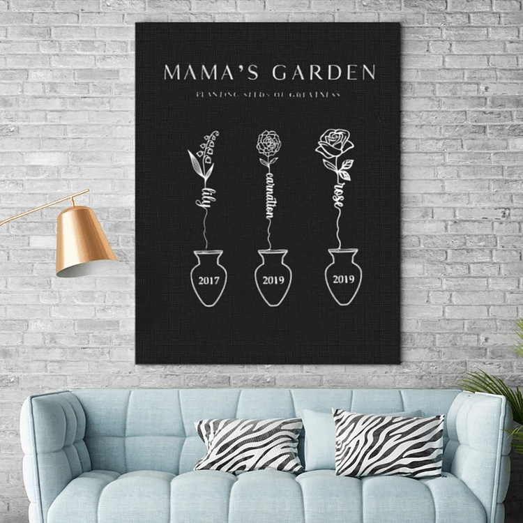 Personalized Mama‘ Garden Premium Canvas