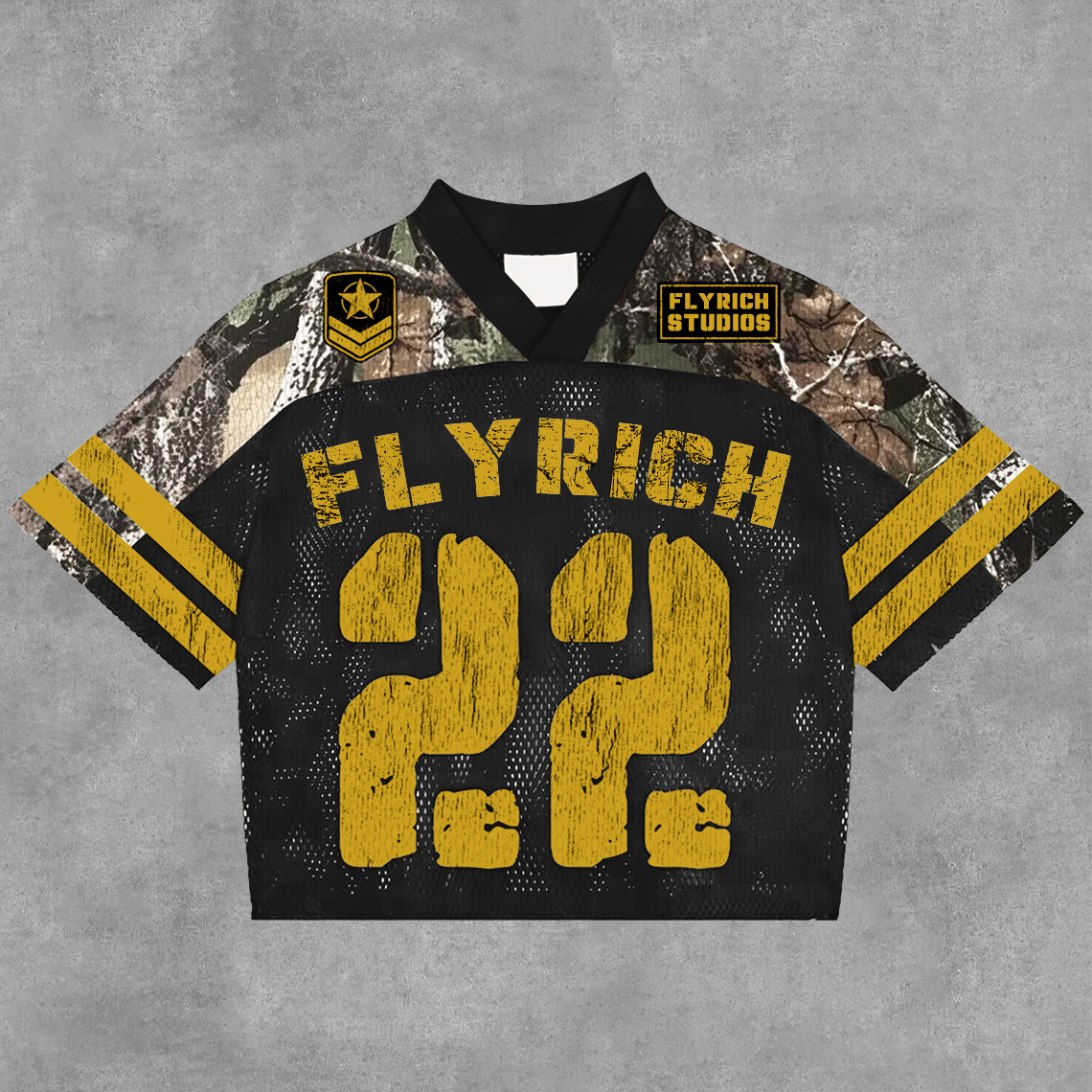 Sopula Vintage Fly Get Rich No 22 In Yellow Graphics Blokecore Blokette V-Neck T-Shirt - SOPULA