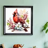 (Stamped/Counted) Flowers And Cardinals - 18CT Cross Stitch 20*20cm/7.87*7.87in