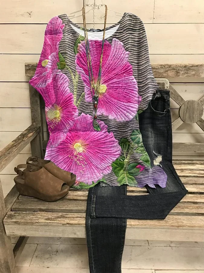 Women's Casual Botanical Floral Shirt