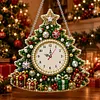 Acrylic Special Shape Xmas Tree Diamond Pearl Painting Clock Handicraft Hanging Kit