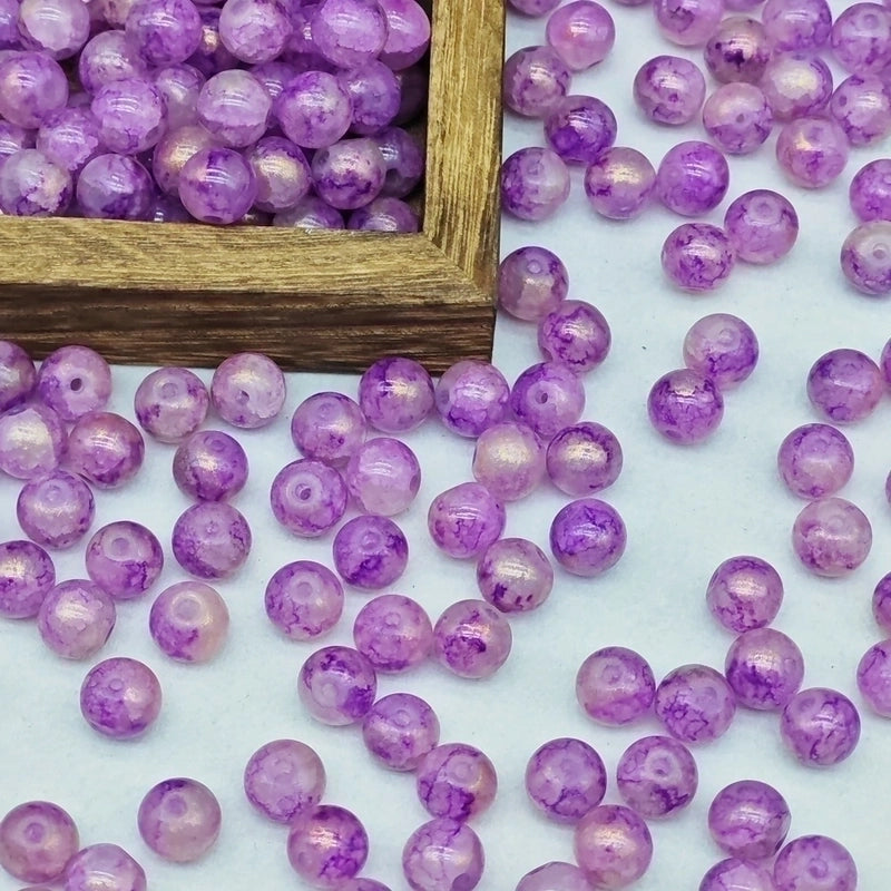 New 8/10mm Water Dyed Protein Jade Broken New Chinese Style Gold Sprinkling Glass Bead DIY Bracelet Ornament Straight Hole Beads Loose Beads