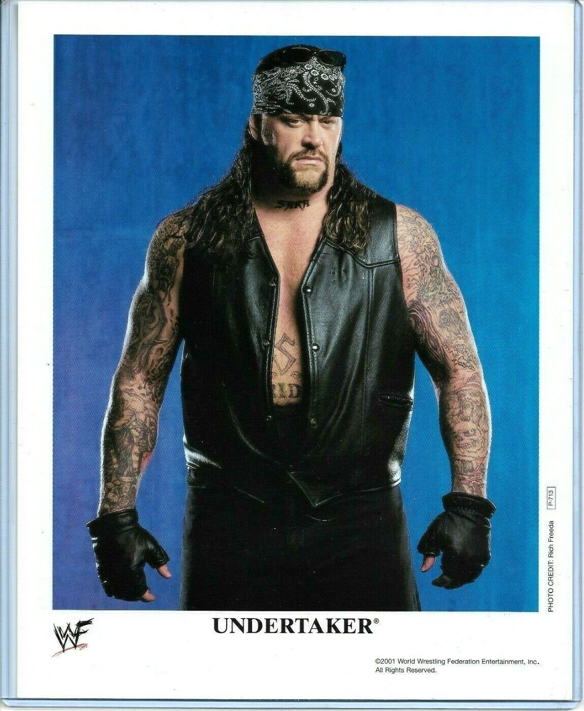 WWE UNDERTAKER P-713 OFFICIAL LICENSED AUTHENTIC ORIGINAL 8X10 PROMO Photo Poster painting RARE